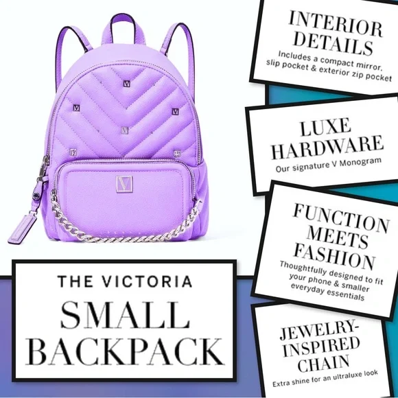 LIMITED EDITION Victoria\'s Secret backpack back pack bag lavender Purse NWT PINK Amazon.com | Victoria main image 3
